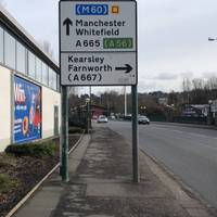Continue under the sign